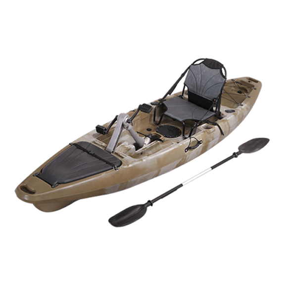 SwiftGlide Sprint 280 racing kayak - ultra-lightweight yellow and black carbon fiber sprint kayak designed for competitive racing and elite athletes, featuring narrow tapered hull, racing shell cockpit, and performance foot braces for explosive acceleration and maximum speed