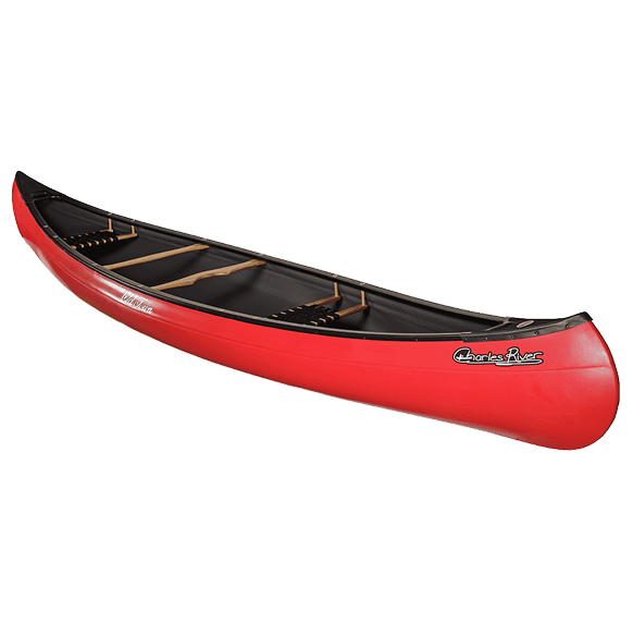 WildHaven Explorer 390 expedition canoe - robust green and tan high-impact polyethylene wilderness canoe designed for multi-day camping expeditions and backcountry exploration, featuring broad beam stability, molded seats with backrests, and gear tie-down points for extensive equipment storage